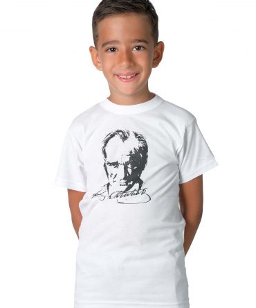 23 Nisan Çocuk Tişörtü %100 Pamuk Okullara Toptan Baskılı Tişört Beyaz