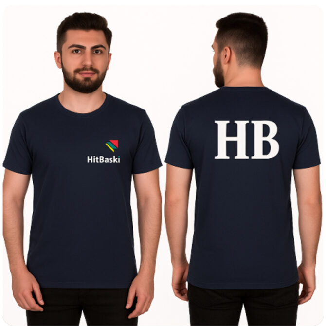 Lacivert 24/1 Süprem Bisiklet Yaka İş Tişörtü | %100 Pamuk Logo Baskılı Baskısız Yüksek Kalite Penye Tişört Kolları Pazı Bantlı