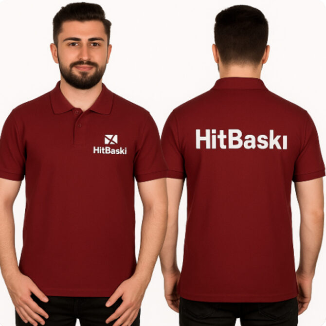 Bordo Polo Yaka İş Tişörtü – Yüksek Kalite, Logo Baskılı ve Baskısız Seçenekli Ultra Lüks Pike Penye