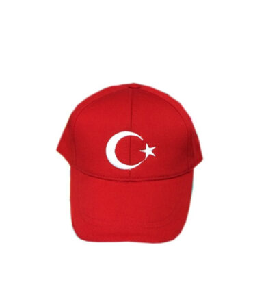 Kırmızı Ay Yıldız Türk Bayrağı Baskılı Pamuklu Şapka Toptan Satış (Çocuk 6-9 yaş)