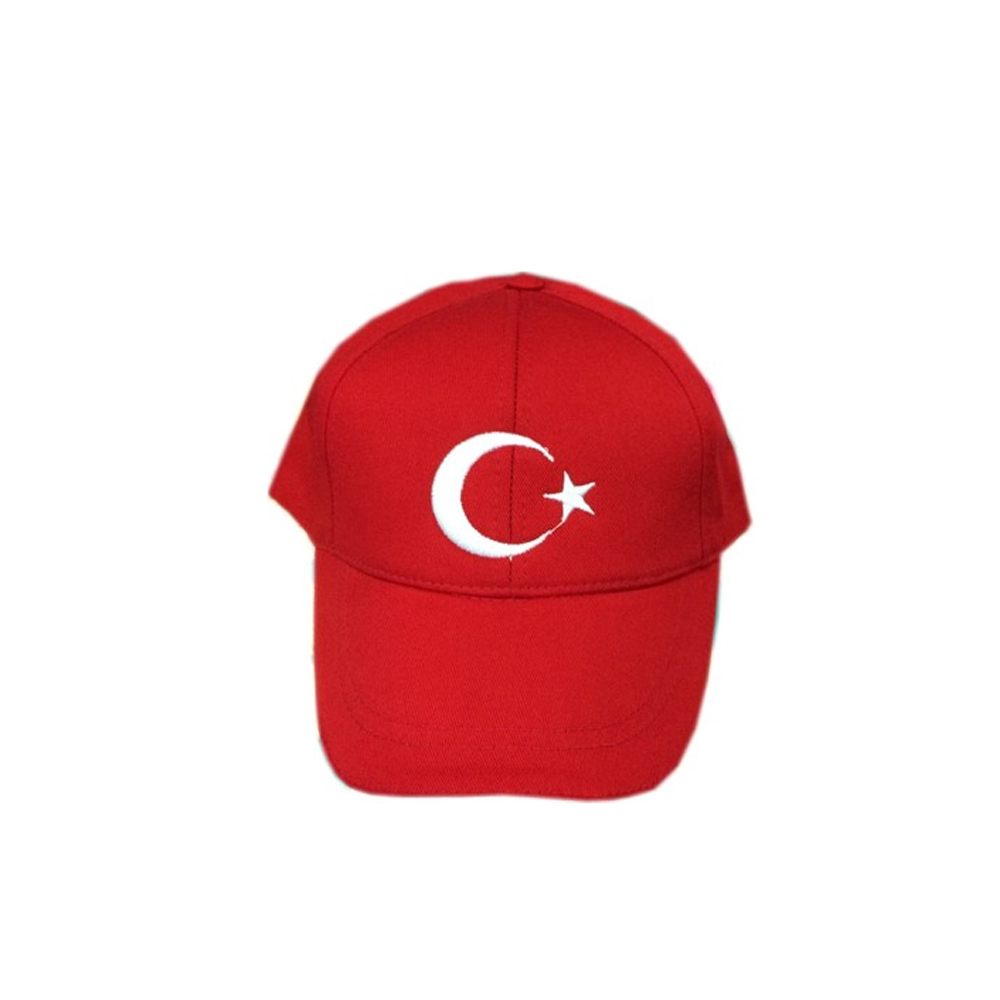 Kırmızı Ay Yıldız Türk Bayrağı Baskılı Pamuklu Şapka Toptan Satış (Yetişkin)