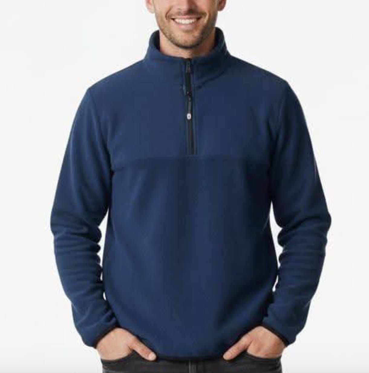 Firmalara Özel Logo Baskılı Yarım Fermuar Lacivert Polar Mont – Kurumsal Kışlık İş Kıyafeti 10 Adet Üzeri Toptan Satış - Görsel 2